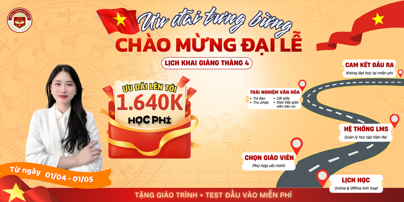 Tiếng Trung Hoa Việt Tháng 4