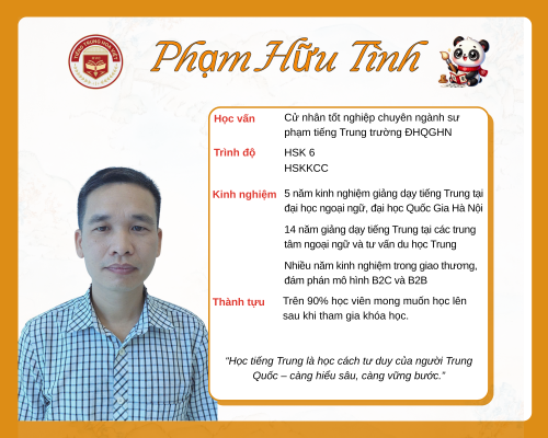 Giáo viên tiếng Trung - Phạm Hữu Tình