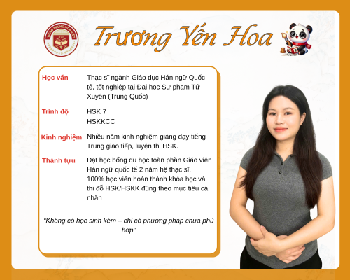 Giáo viên tiếng Trung - Trương Yến Hoa