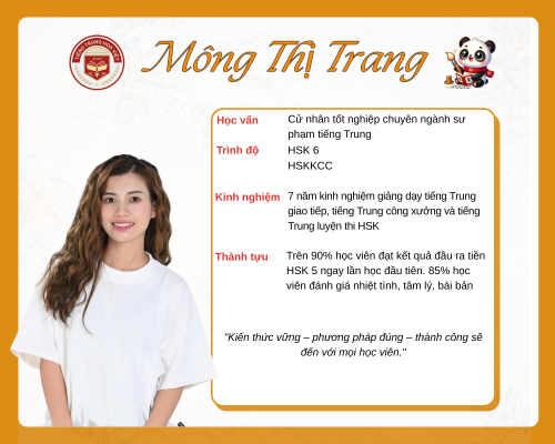 Giáo viên tiếng Trung - Mông Thị Trang