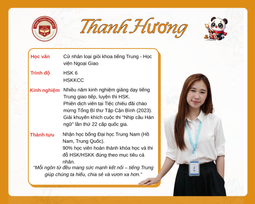 Giáo viên tiếng Trung Nguyễn Thanh Hương