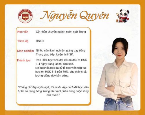 Giáo viên tiếng Trung Nguyễn Thị Quyên