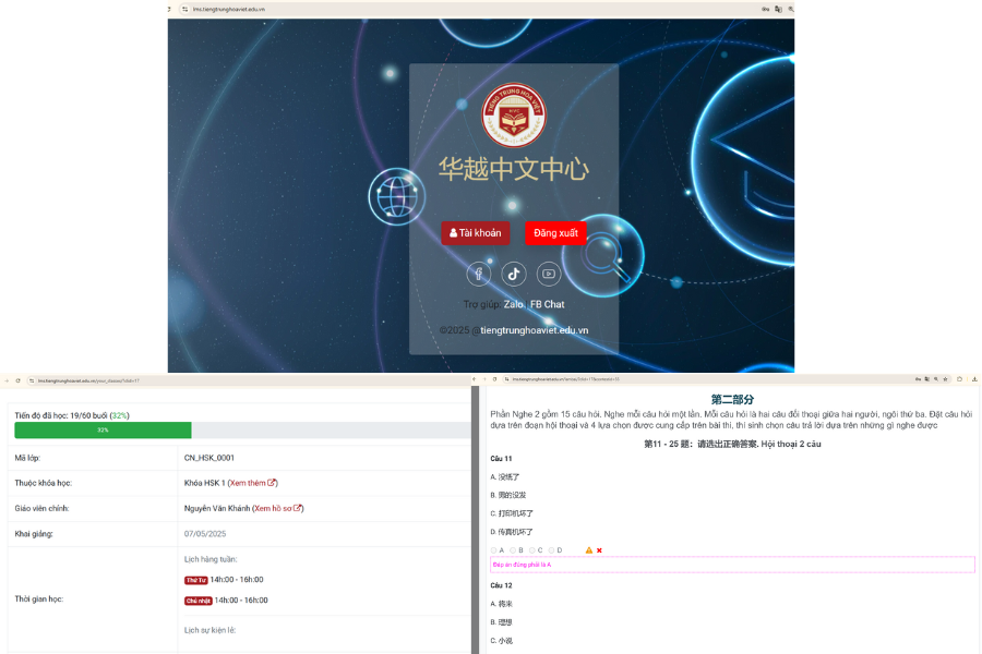 hệ thống học tập tiếng Trung LMS