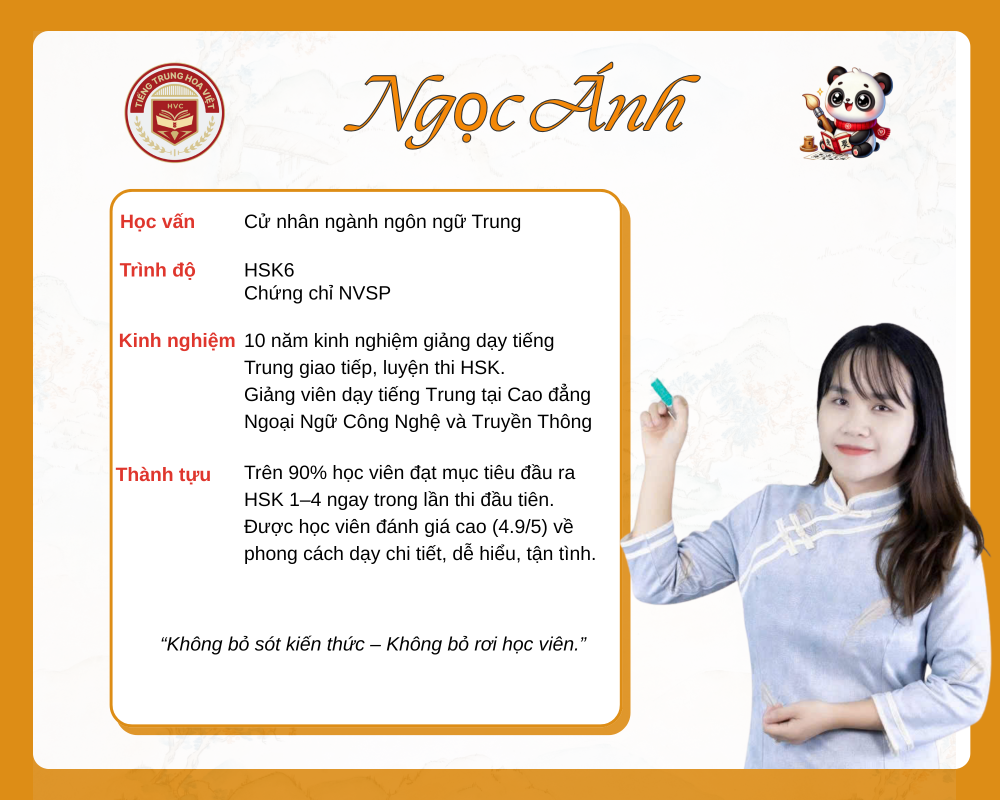 Giáo viên Ngọc Ánh – 10 năm kinh nghiệm, tận tâm đồng hành cùng học viên từ HSK 1 đến HSK 4