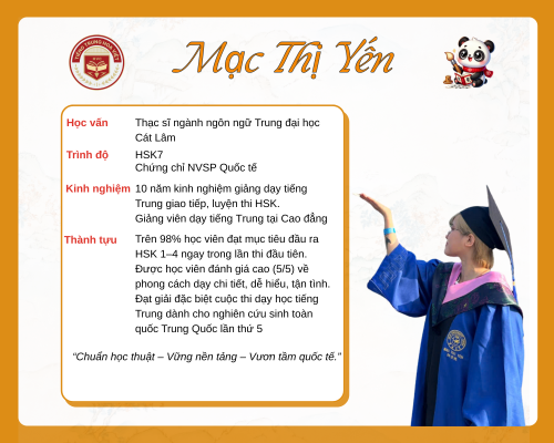 Giáo viên tiếng Trung Mạc Thị Yến