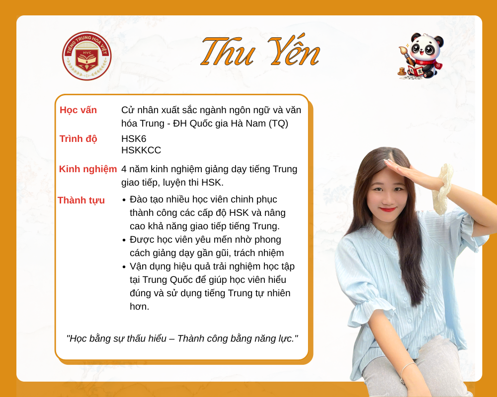 Giáo viên tiếng Trung - Phạm Thị Thu Yến