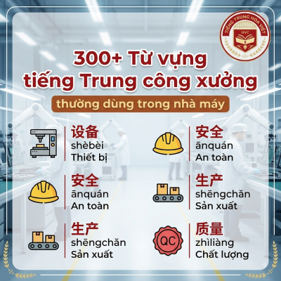 300+ Từ vựng tiếng Trung công xưởng thường dùng trong nhà máy