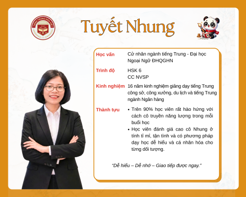 Giáo viên Nguyễn Thị Tuyết Nhung – 16 năm kinh nghiệm, chuyên gia tiếng Trung thực chiến cho công việc và doanh nghiệp